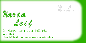 marta leif business card